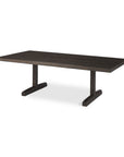 55" Dark Brown Solid Wood Double Pedestal Coffee Table