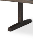 55" Dark Brown Solid Wood Double Pedestal Coffee Table