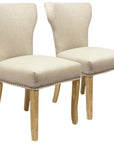 Five Piece Natural Round Solid Wood Dining Set with Four Chairs