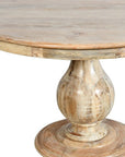 Five Piece Natural Round Solid Wood Dining Set with Four Chairs