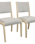 Five Piece Natural Round Solid Wood Dining Set with Four Chairs
