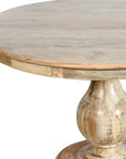 Five Piece Dark Brown Round Solid Wood Dining Set with Four Chairs