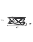 48" Black Solid Wood Geo Frame Coffee Table
