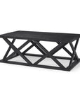 48" Black Solid Wood Geo Frame Coffee Table