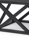 48" Black Solid Wood Geo Frame Coffee Table
