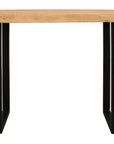 47" Natural and Black Solid Wood and Metal Live Edge Console Table