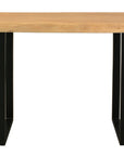 47" Natural and Black Solid Wood and Metal Live Edge Console Table