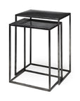 Set of Two Black Iron Nested Tables