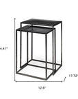 Set of Two Black Iron Nested Tables