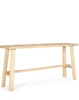 66" Light Brown Solid Wood Trestle Console Table