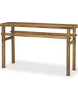 54" Brown Solid Wood Distressed Console Table