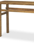 54" Brown Solid Wood Distressed Console Table