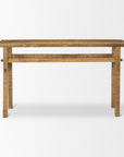 54" Brown Solid Wood Distressed Console Table