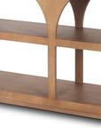 54" Brown Solid Wood Floor Shelf Console Table With Two Shelves