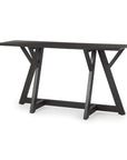 54" Brown Solid Wood Trestle Console Table