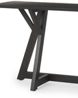 54" Brown Solid Wood Trestle Console Table