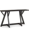 54" Brown Solid Wood Trestle Console Table