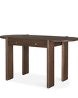 59" Dark Brown Solid Wood Oval Writing Desk