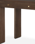 59" Dark Brown Solid Wood Oval Writing Desk