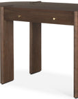 59" Dark Brown Solid Wood Oval Writing Desk