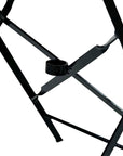 30" Black Rounded Aluminum Folding Outdoor Bistro Table with Umbrella Hole