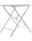 30" White Aluminum Round Folding Outdoor Bistro Table with Umbrella Hole