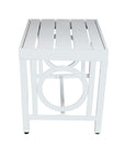 16" White Metal Outdoor Side Table