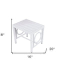 16" White Metal Outdoor Side Table