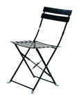 Set of Two Black Aluminum Outdoor Folding Dining Chairs