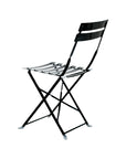 Set of Two Black Aluminum Outdoor Folding Dining Chairs