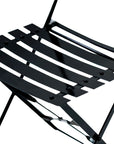 Set of Two Black Aluminum Outdoor Folding Dining Chairs