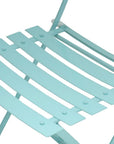 Set of Two Aqua Blue Aluminum Outdoor Folding Dining Chairs