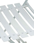 Set of Two White Aluminum Outdoor Folding Dining Chairs
