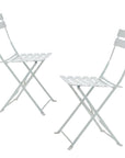 Set of Two White Aluminum Outdoor Folding Dining Chairs