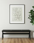 59" Black Solid Wood and Cane Dining Bench