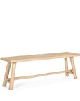56" Natural Distressed Solid Wood Live Edge Bench