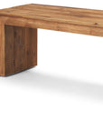 69" Natural and Brown Wood Distressed Reclaimed Wood Bench