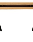 60" Natural and Black Solid Wood and Metal Trestle Executive Desk