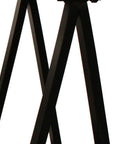60" Natural and Black Solid Wood and Metal Trestle Executive Desk