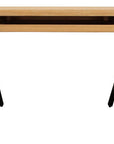 60" Natural and Black Solid Wood and Metal Trestle Executive Desk