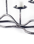 7" Black Distressed Geometric Metal Tabletop Tealight Candle Holder