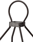 19" Black Distressed Geometric Metal And Glass Tabletop Lantern Candle Holder