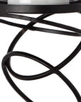 14" Black Geometric Glass And Metal Tabletop Pillar Candle Holder