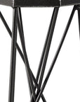 11" Black Distressed Geometric Metal Tabletop Pillar Candle Holder