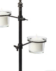 17" Black Distressed Abstract Metal Tabletop Tealight Candle Holder
