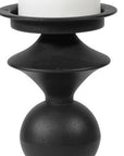 13" Black Metal Tabletop Pillar Candle Holder