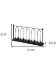 13" Black Geometric Metal And Glass Tabletop Votive Candle Holder