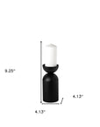 9" Black Metal Tabletop Pillar Candle Holder
