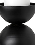13" Black Metal Tabletop Pillar Candle Holder