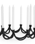 4" Black Abstract Metal Tabletop Candelabra Candle Holder